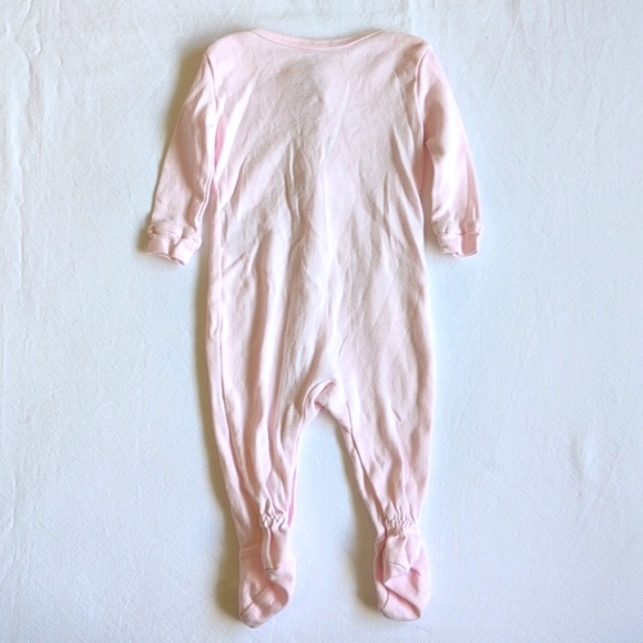 joe fresh 2-pack pink cotton snap footie sleeper pajamas 0-3 months baby girl - Picture 10 of 10